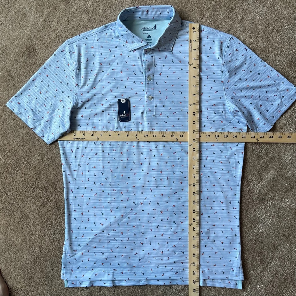 NWT Johnnie-O Performance Polo - Cocktail/Stripe Print